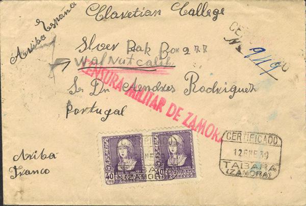 0000014930 - Zona Nacional. Bando Nacional Correo Certificado
