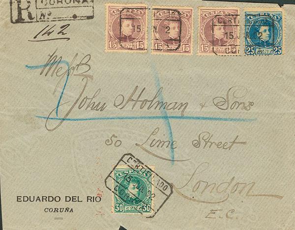 0000027589 - Spain. Alfonso XIII Registered Mail