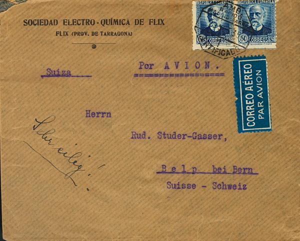 0000045167 - Spain. Spanish Republic Airmail