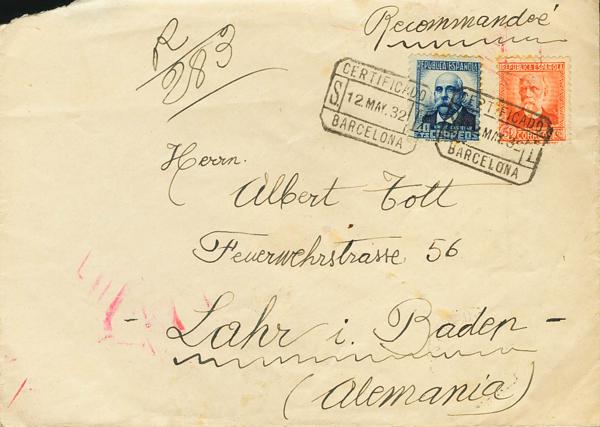 0000046229 - Spain. Spanish Republic Registered Mail