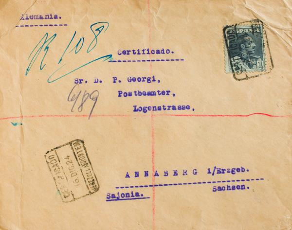 0000060694 - Spain. Alfonso XIII Registered Mail