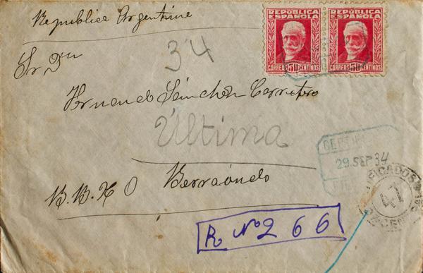 0000064777 - Spain. Spanish Republic Registered Mail