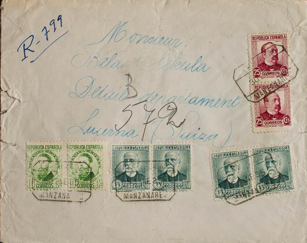 0000068618 - Spain. Spanish Republic Registered Mail