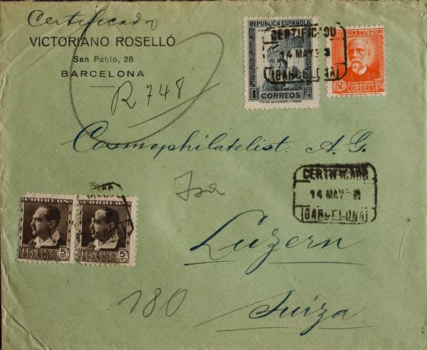 0000068619 - Spain. Spanish Republic Registered Mail