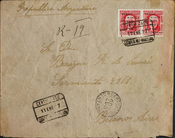 0000069853 - Spain. Spanish Republic Registered Mail