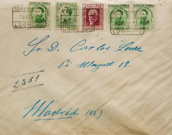 0000071369 - Spain. Spanish Republic Registered Mail