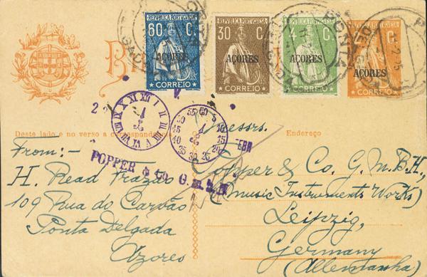 0000073032 - Azores. Entero Postal