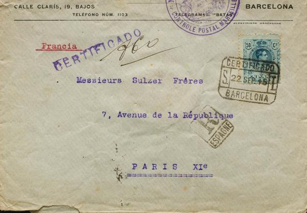 0000079818 - España. Alfonso XIII Correo Certificado