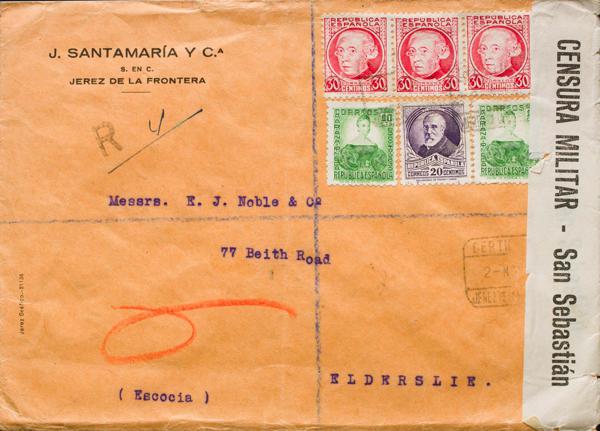 0000089508 - Spain. Spanish Republic Registered Mail