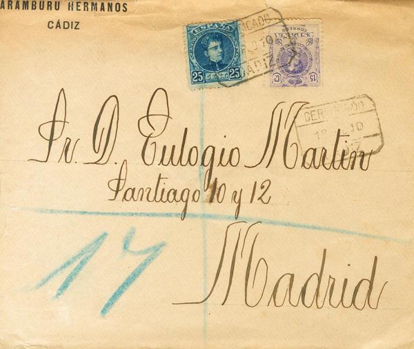 0000115244 - Spain. Alfonso XIII Registered Mail