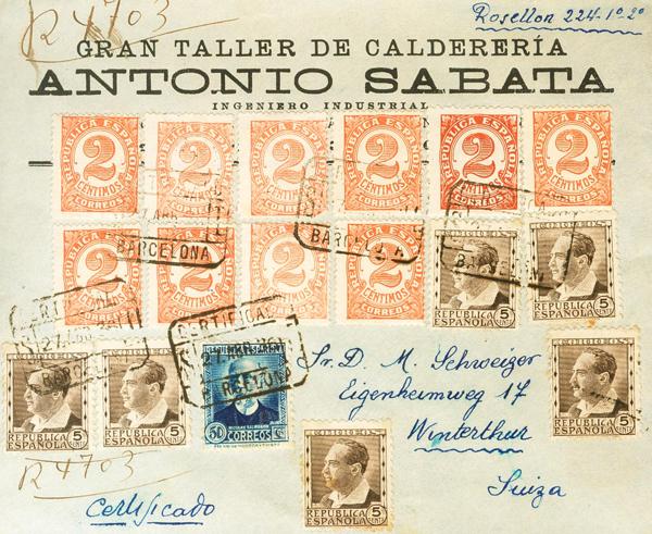 0000115587 - Spain. Spanish Republic Registered Mail