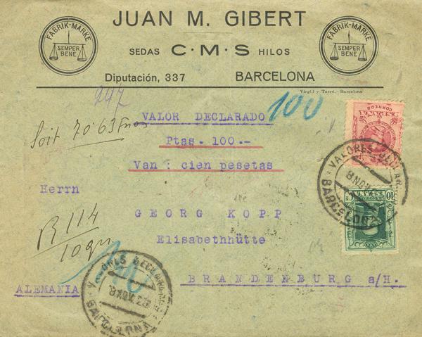 0000117126 - Spain. Alfonso XIII Registered Mail