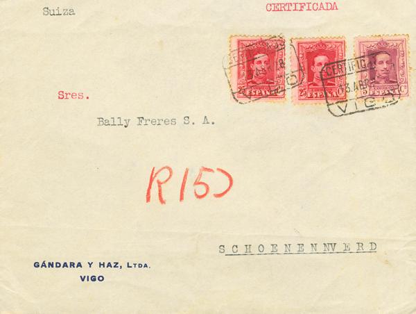 0000129304 - Spain. Alfonso XIII Registered Mail