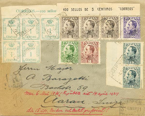 0000129311 - Spain. Alfonso XIII Registered Mail